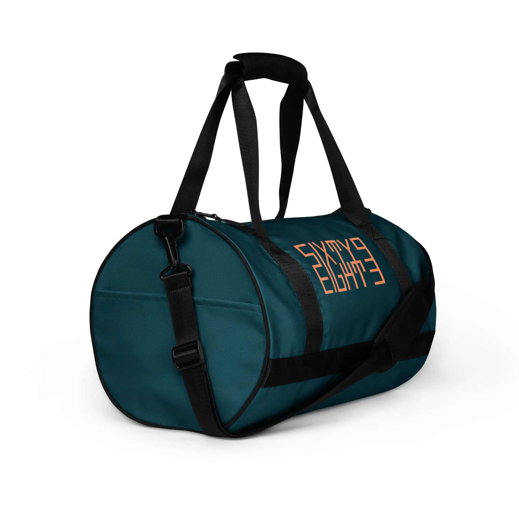 Sixty Eight 93 Logo Peach & Dark Teal Gym Bag