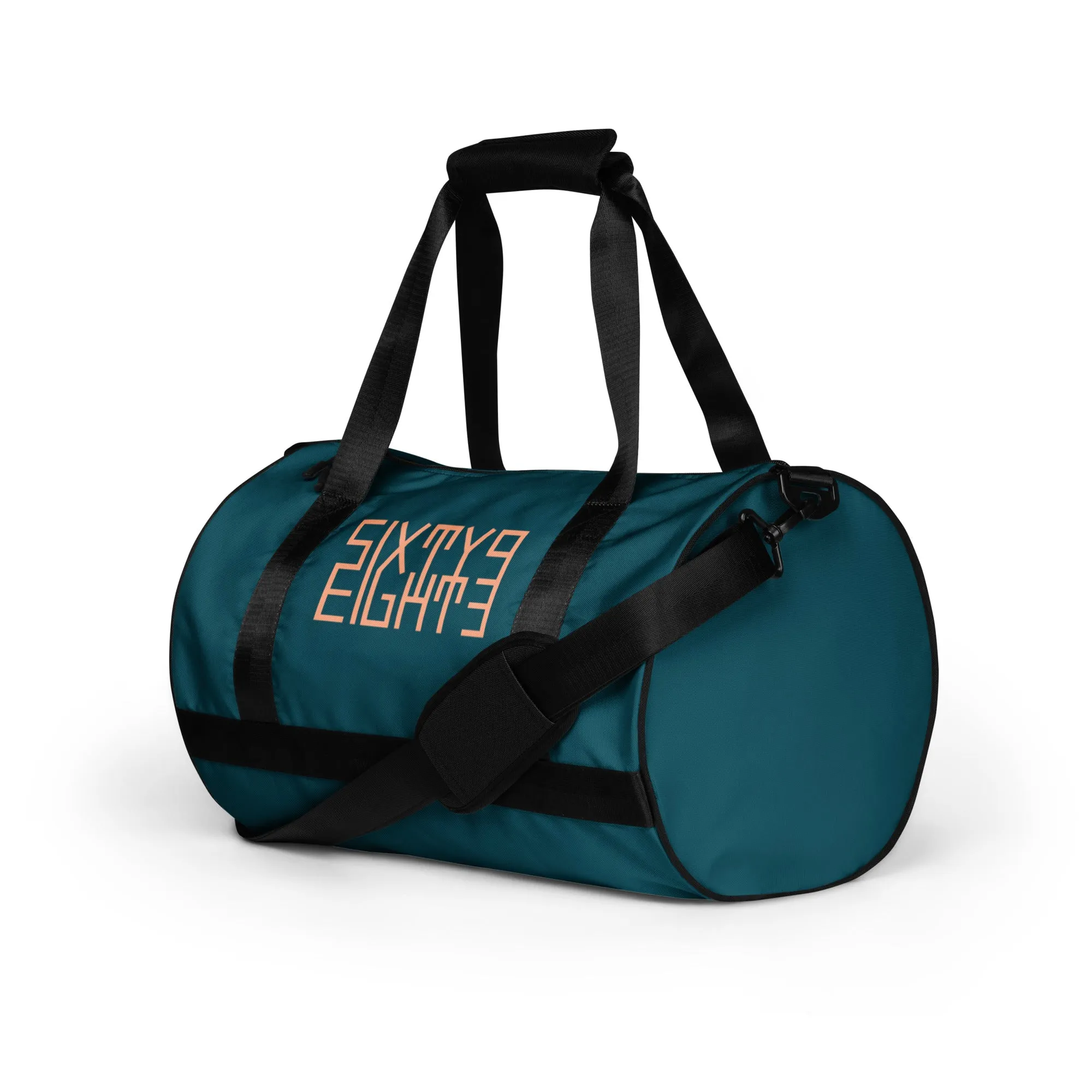 Sixty Eight 93 Logo Peach & Dark Teal Gym Bag