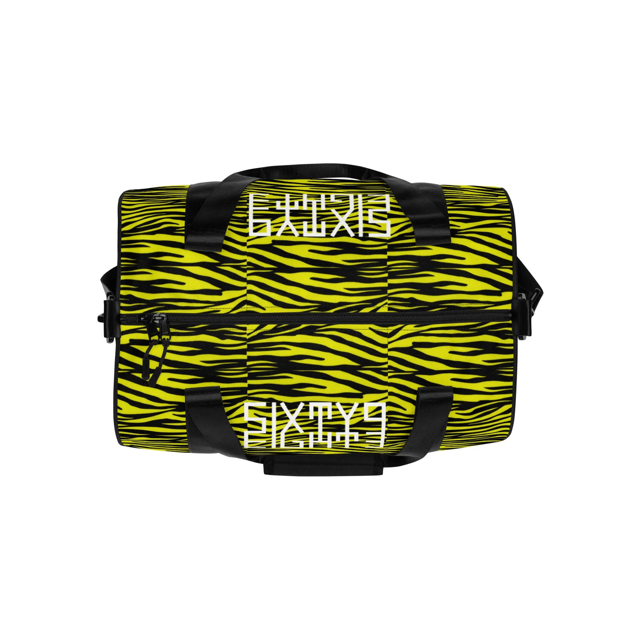 Sixty Eight 93 Logo White Zebra Black Lemonade Gym Bag
