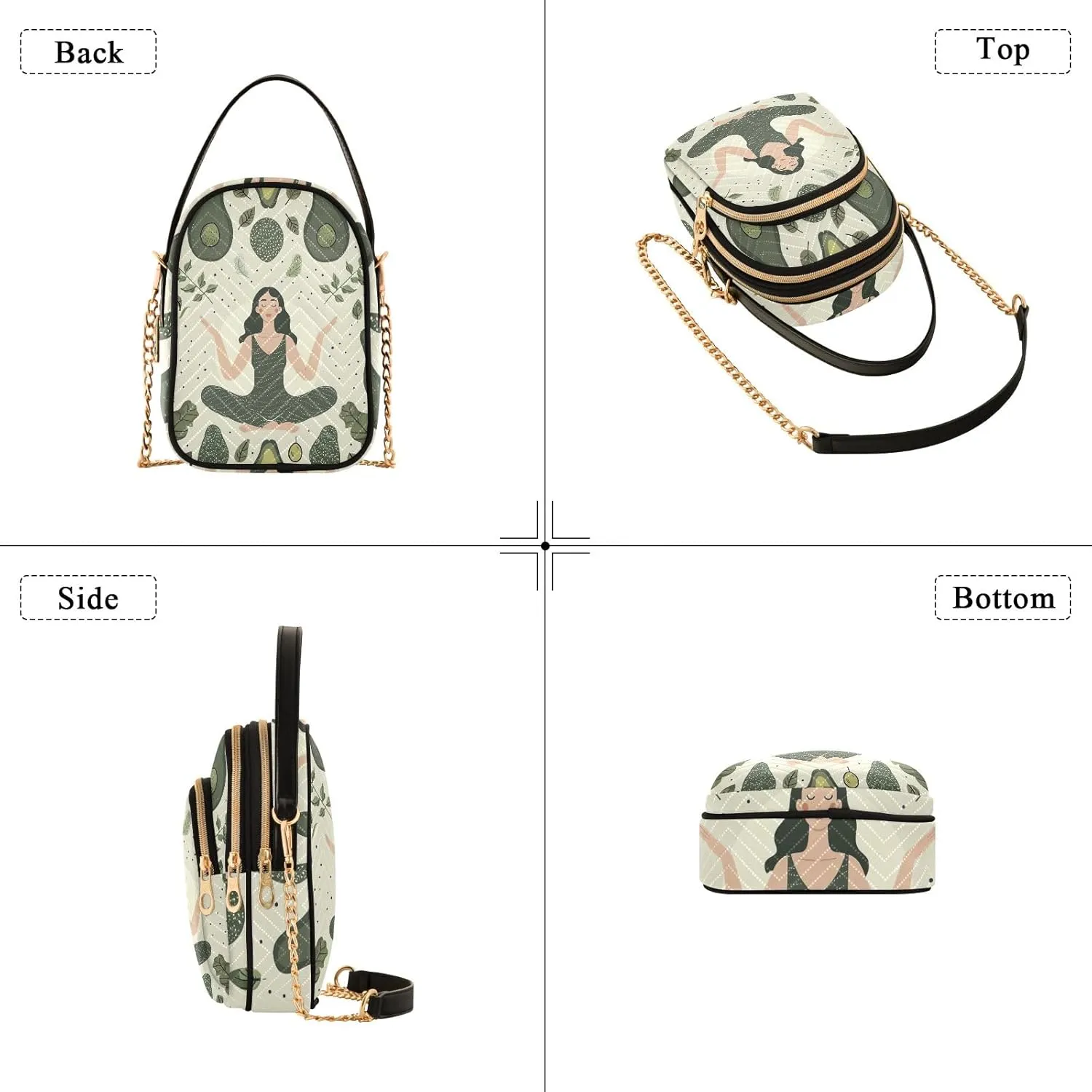Skull Wearing Santa Hat Quilted Crossbody Bags for Women Chain Crossbody Bag