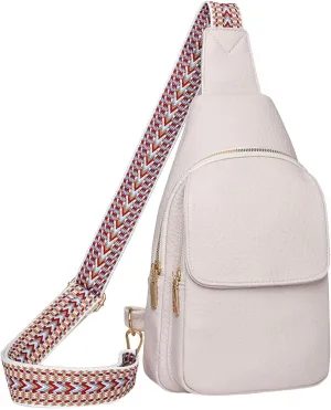 Sling Bag for Men Women Chest Bags Daypack Crossbody for Travel Sport Running Hiking 2025 Large Handbags(White)