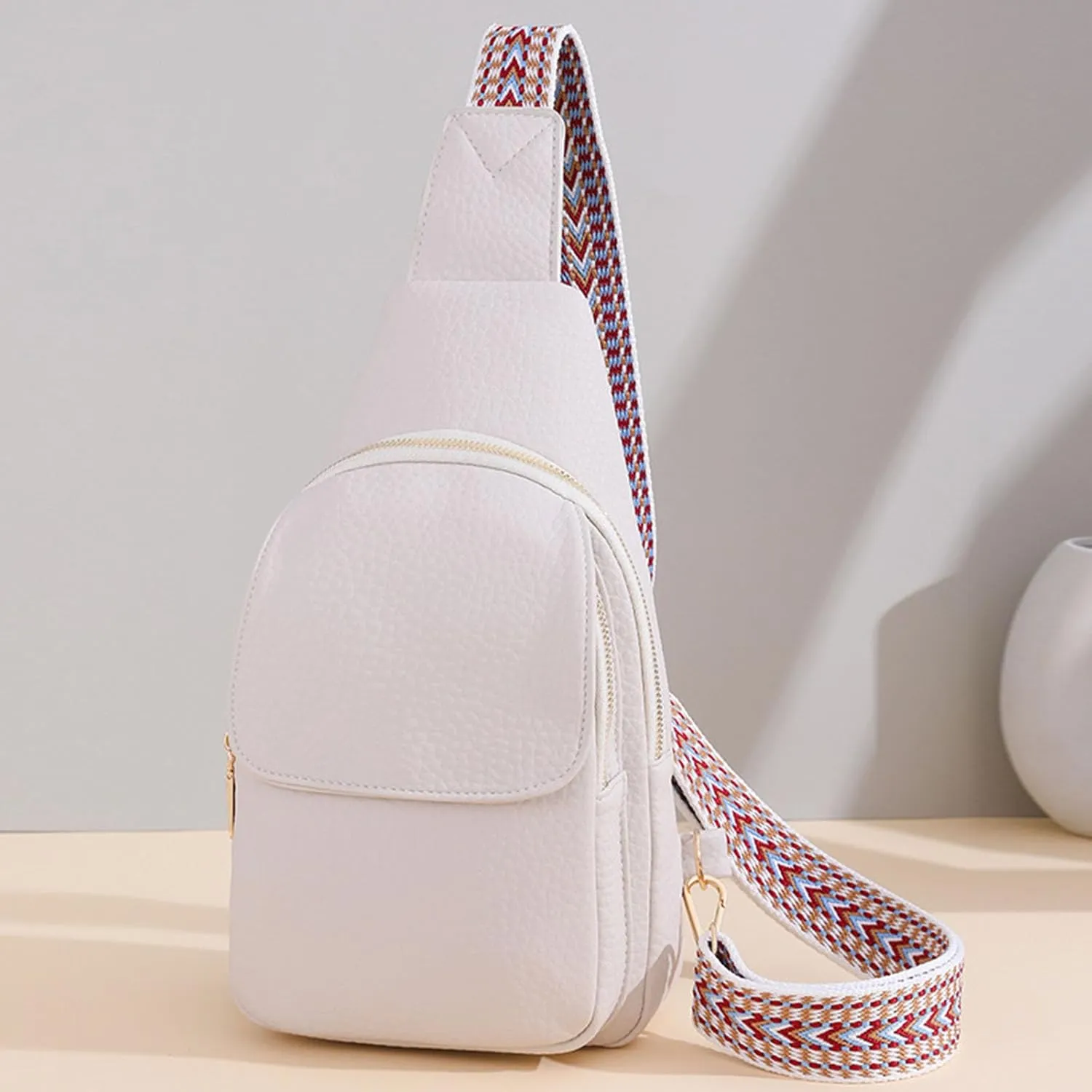 Sling Bag for Men Women Chest Bags Daypack Crossbody for Travel Sport Running Hiking 2025 Large Handbags(White)