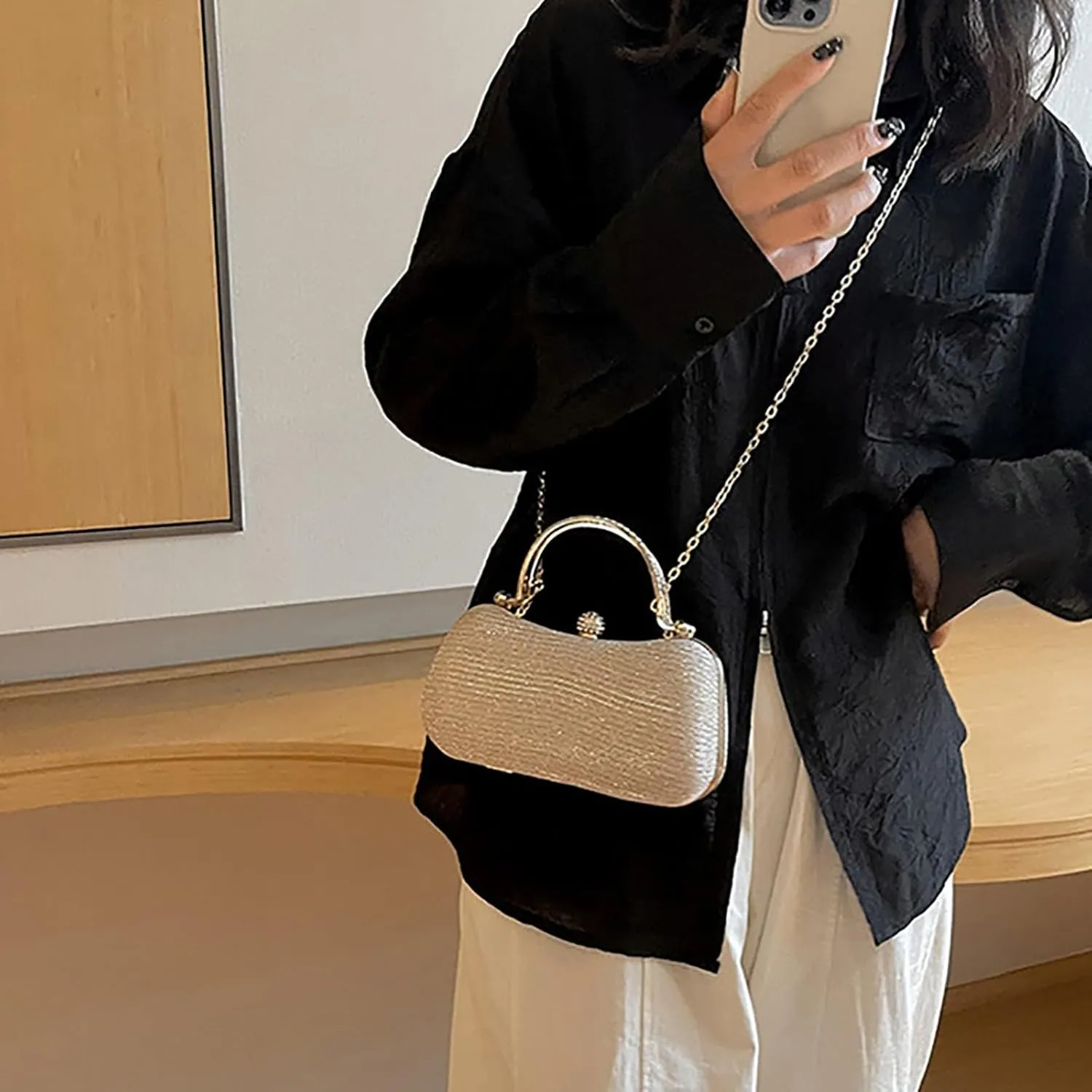 Small Bags for Women Crossbody Shoulder Bags Top-Handle Retro Trendy Casual Cute Chain Womens Purses And Handbags