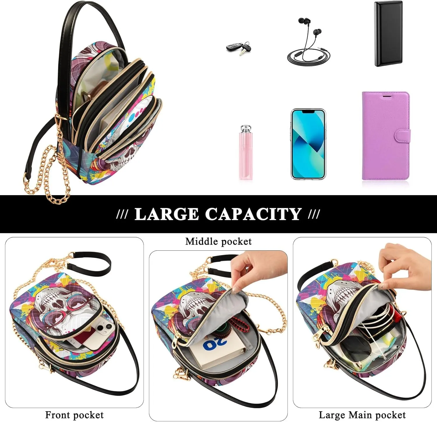Small Crossbody Bags for Women Quilted Handbags Shoulder Purse Phone Wallet Chain Bag