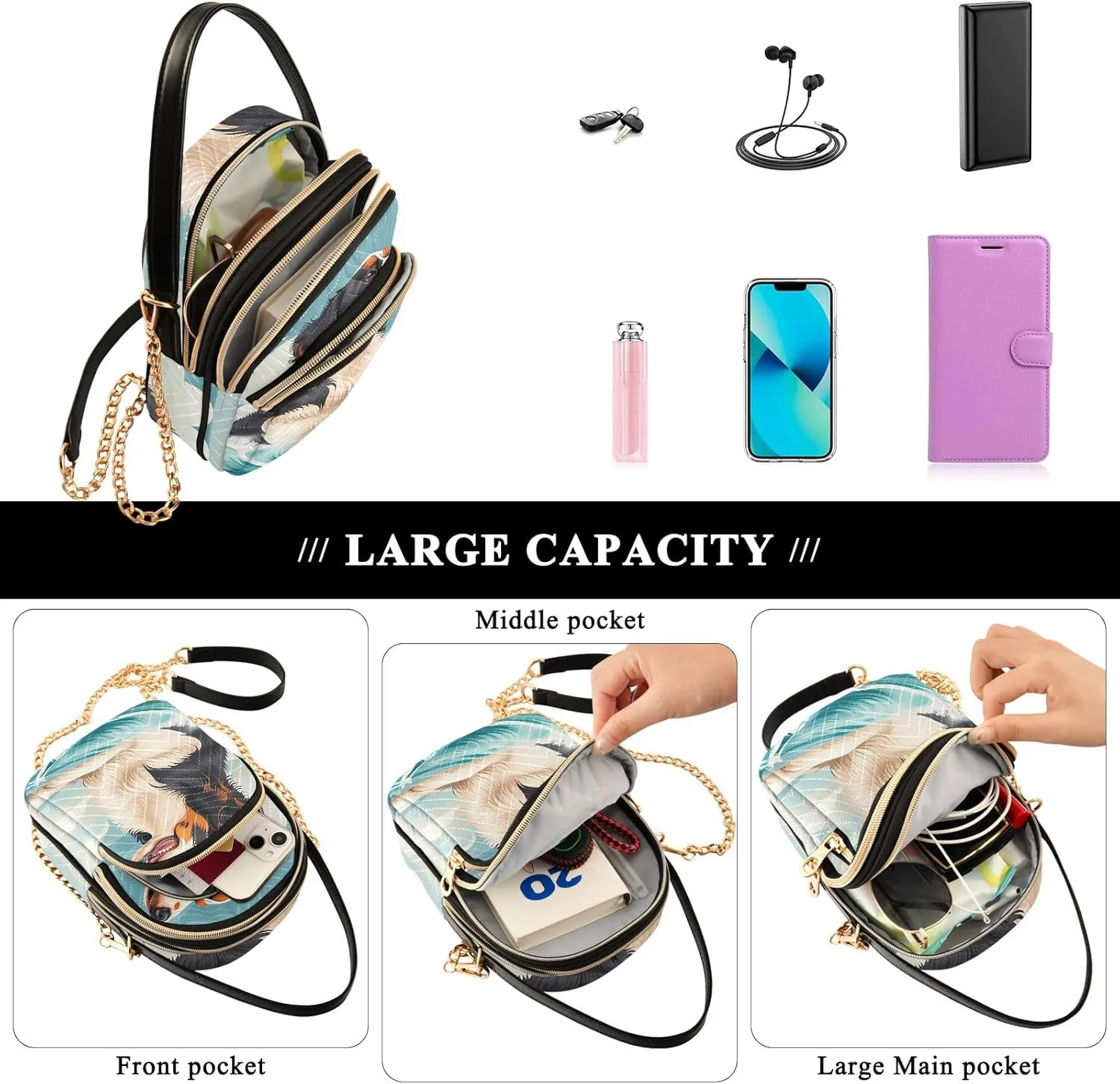 Small Crossbody Bags for Women Quilted Handbags Shoulder Purse Phone Wallet Chain Bag