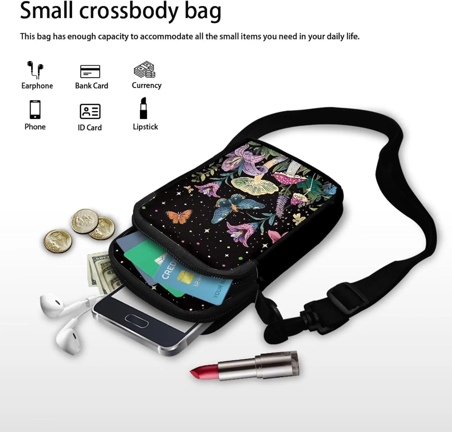 Small Crossbody Bags for Women Travel with Adjustable Strap