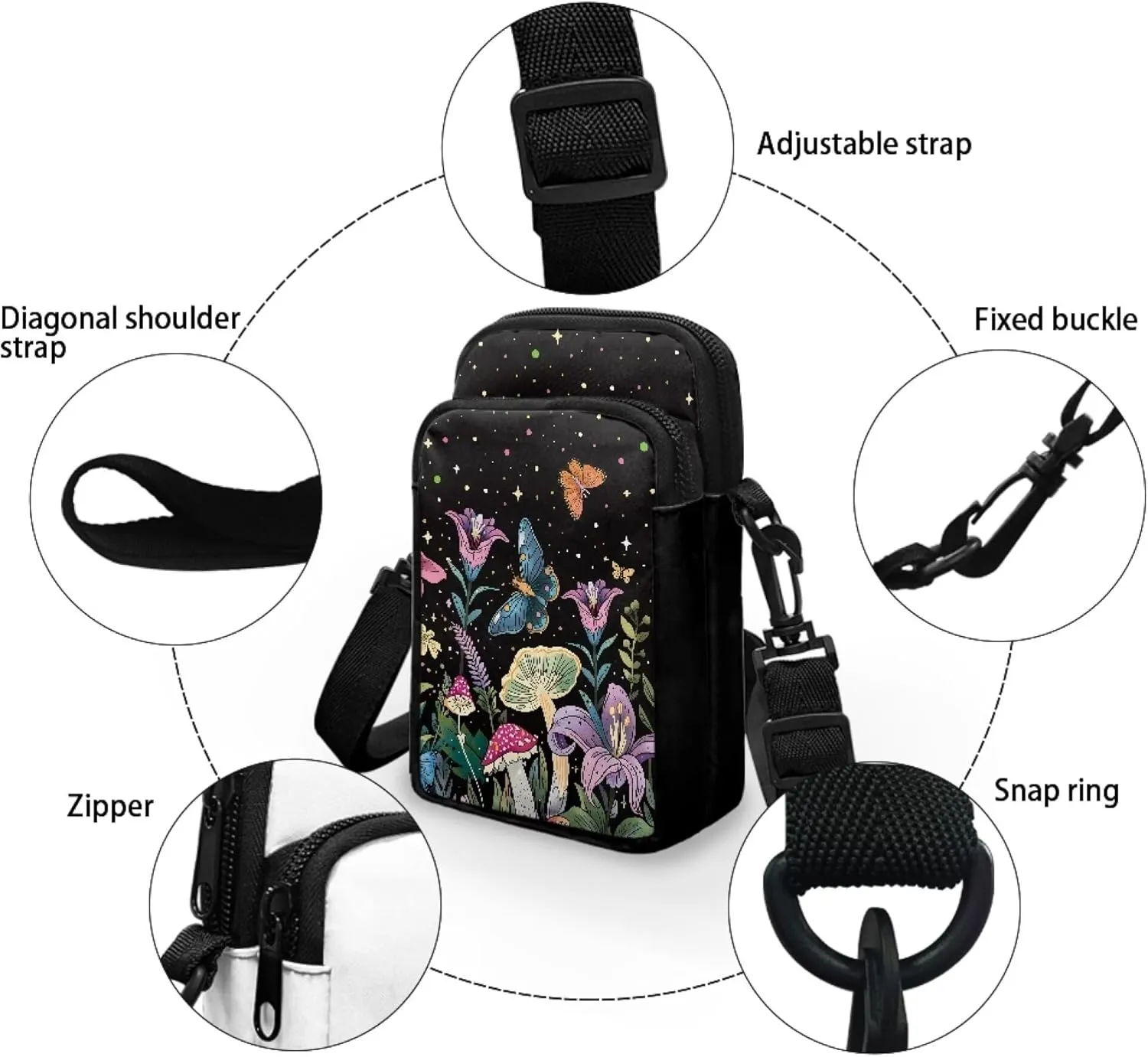 Small Crossbody Bags for Women Travel with Adjustable Strap