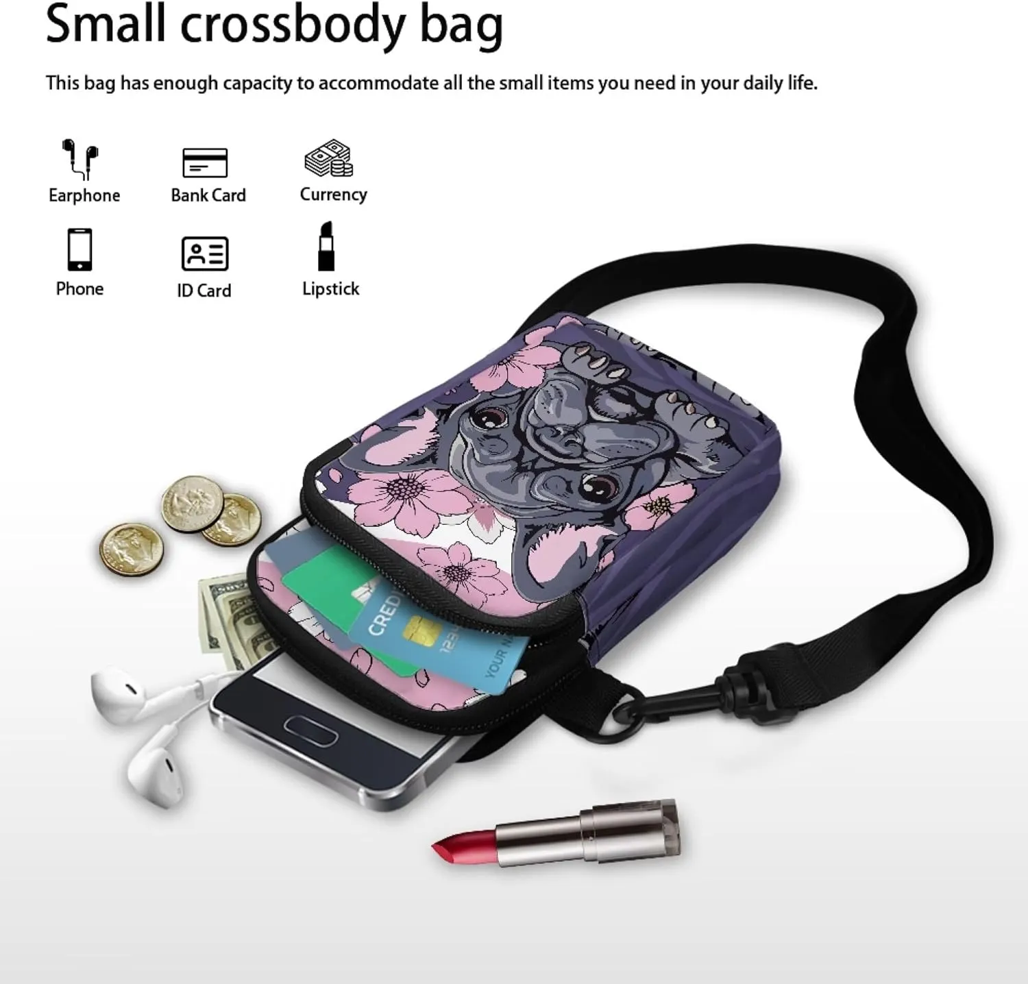 Small Crossbody Bags for Women Travel with Adjustable Strap