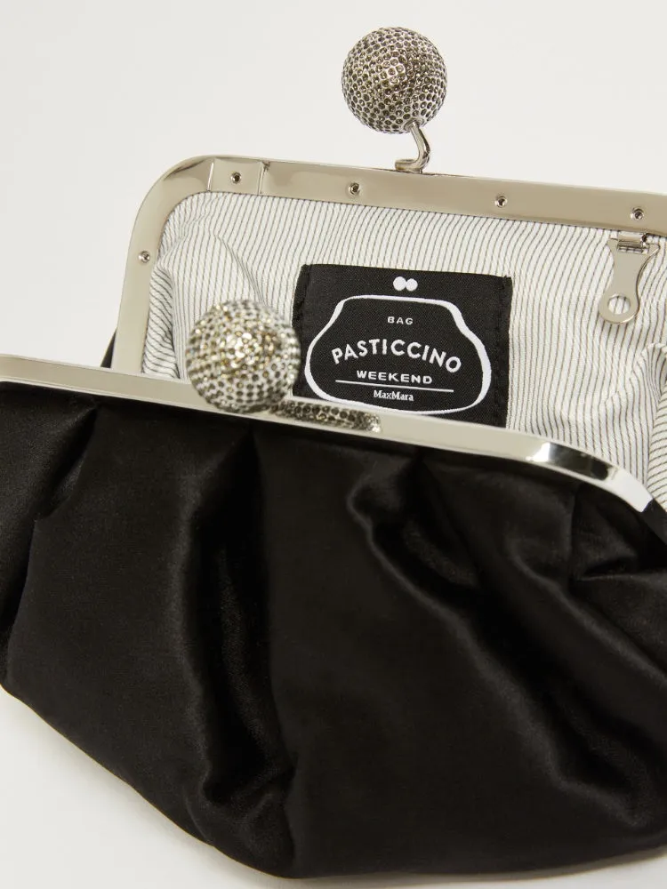 Small satin Pasticcino Bag with rhinestones