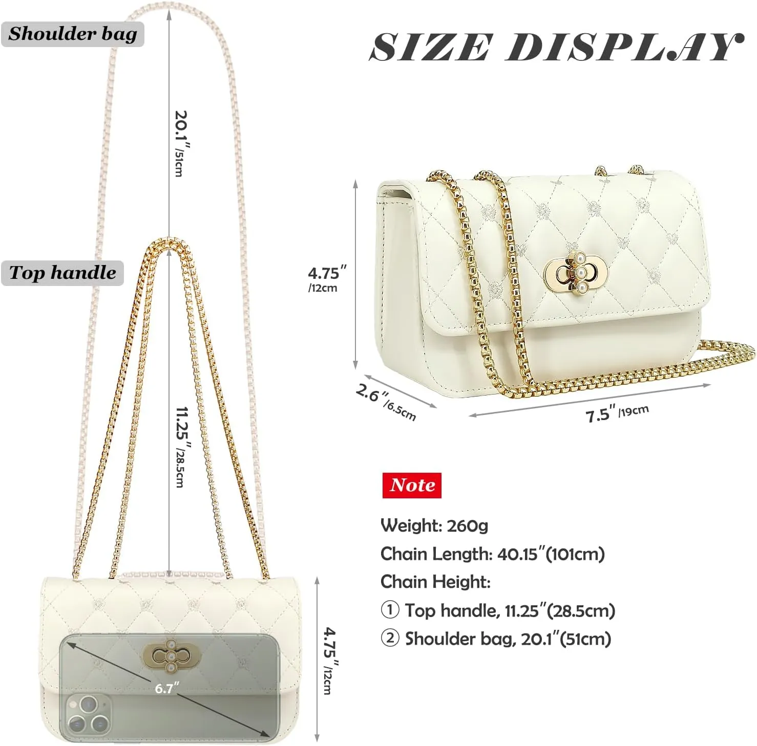 Small Shoulder Bags for Women with Chain Strap,Mini Quilted Embroidery Purses for Women