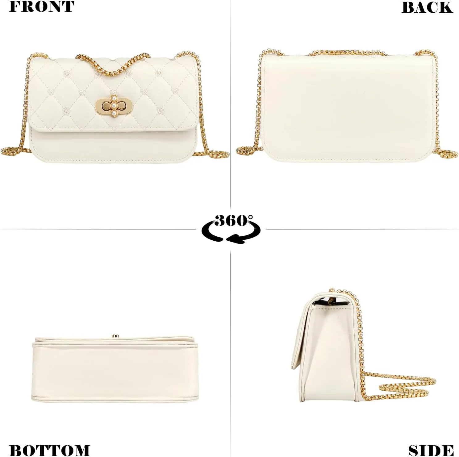 Small Shoulder Bags for Women with Chain Strap,Mini Quilted Embroidery Purses for Women