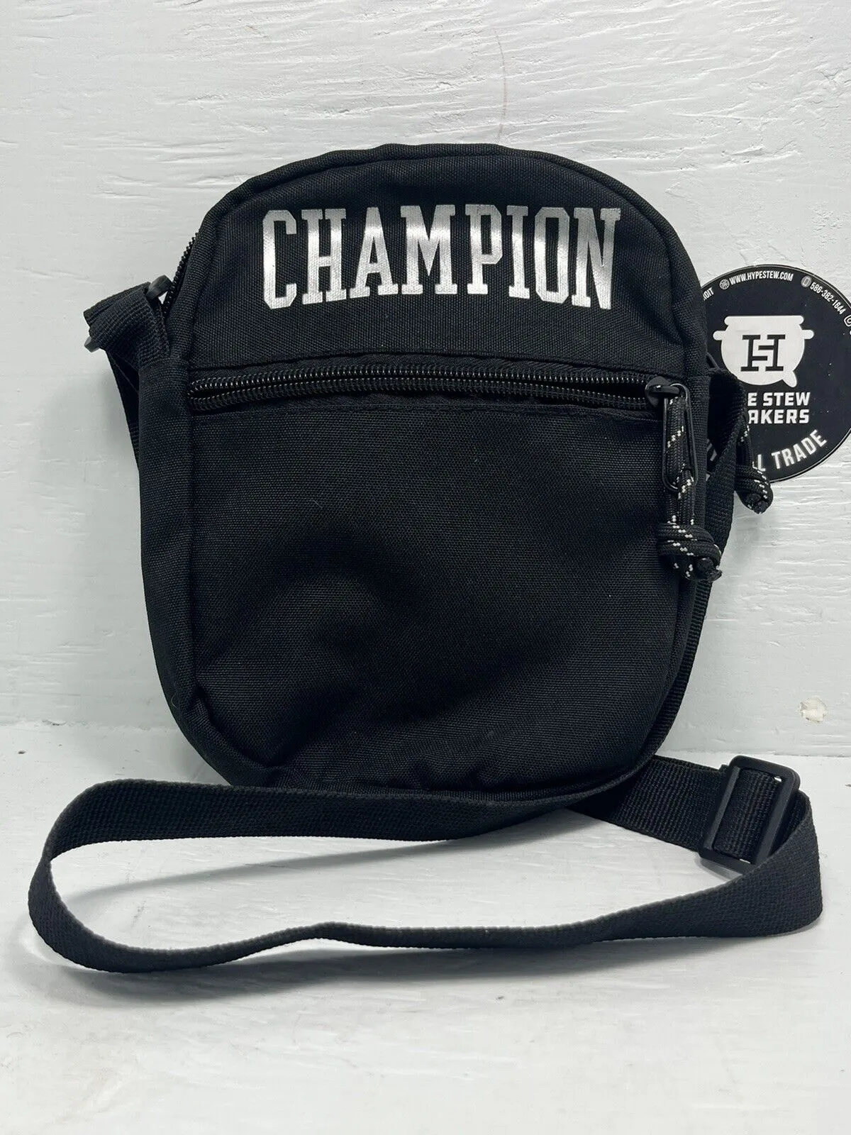 Small Unisex Champion Crossbody Black Shoulder Bag