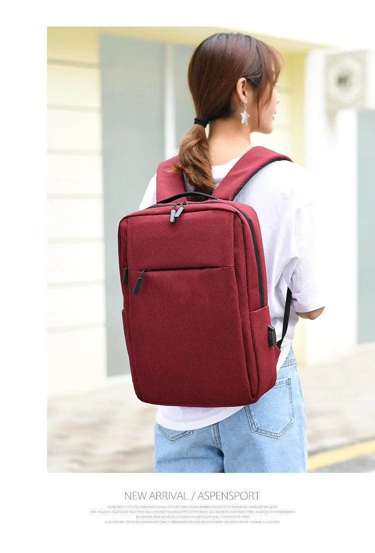 Smart Anti-Theft Oxford Backpack With Usb Charging Ports Bag-Grey