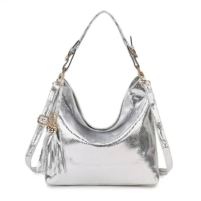 SMILEY SUNSHINE New Hobo Messenger Bag | Women's Vintage Tassel Leather Handbag | Shoulder & Crossbody Tote
