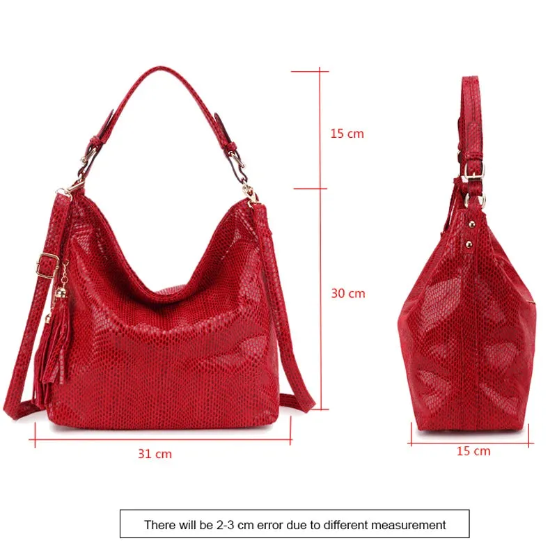 SMILEY SUNSHINE New Hobo Messenger Bag | Women's Vintage Tassel Leather Handbag | Shoulder & Crossbody Tote