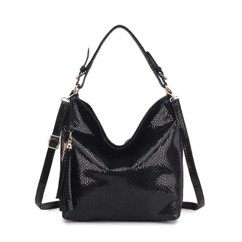 SMILEY SUNSHINE New Hobo Messenger Bag | Women's Vintage Tassel Leather Handbag | Shoulder & Crossbody Tote
