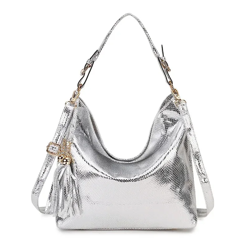 SMILEY SUNSHINE New Hobo Messenger Bag | Women's Vintage Tassel Leather Handbag | Shoulder & Crossbody Tote