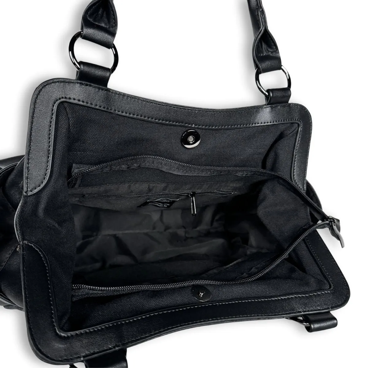 Spiderweb Skull Canvas Leatherette Shoulder Bag