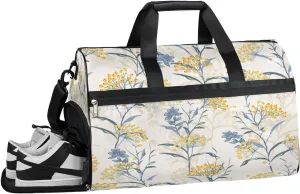 Spring Garden Flower Gym Duffle Bag for Women Men 35L Sports Bags Travel Duffel with Shoe Compartment Large Weekender Overnight
