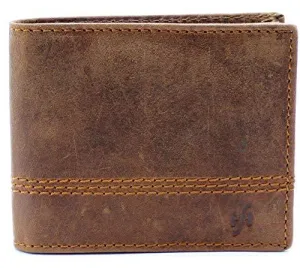 StarHide Mens Essentials Wallet RFID Safe Contactless Security Card Protection Distressed Hunter Leather Billfold Purse 1150