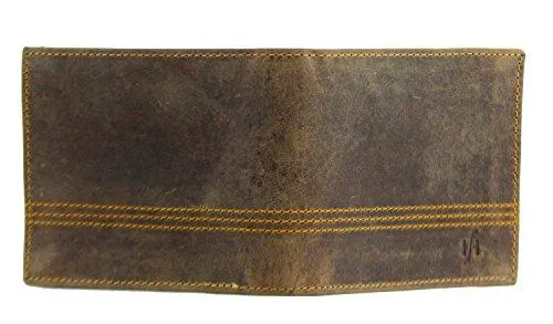 StarHide Mens Essentials Wallet RFID Safe Contactless Security Card Protection Distressed Hunter Leather Billfold Purse 1150