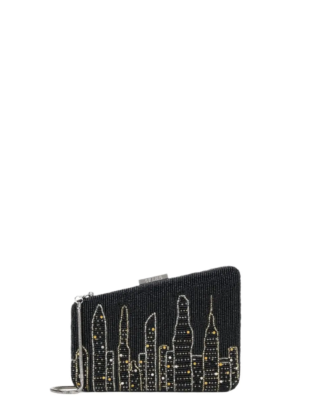 Staud Carmella Beaded Clutch in NYC Skyline