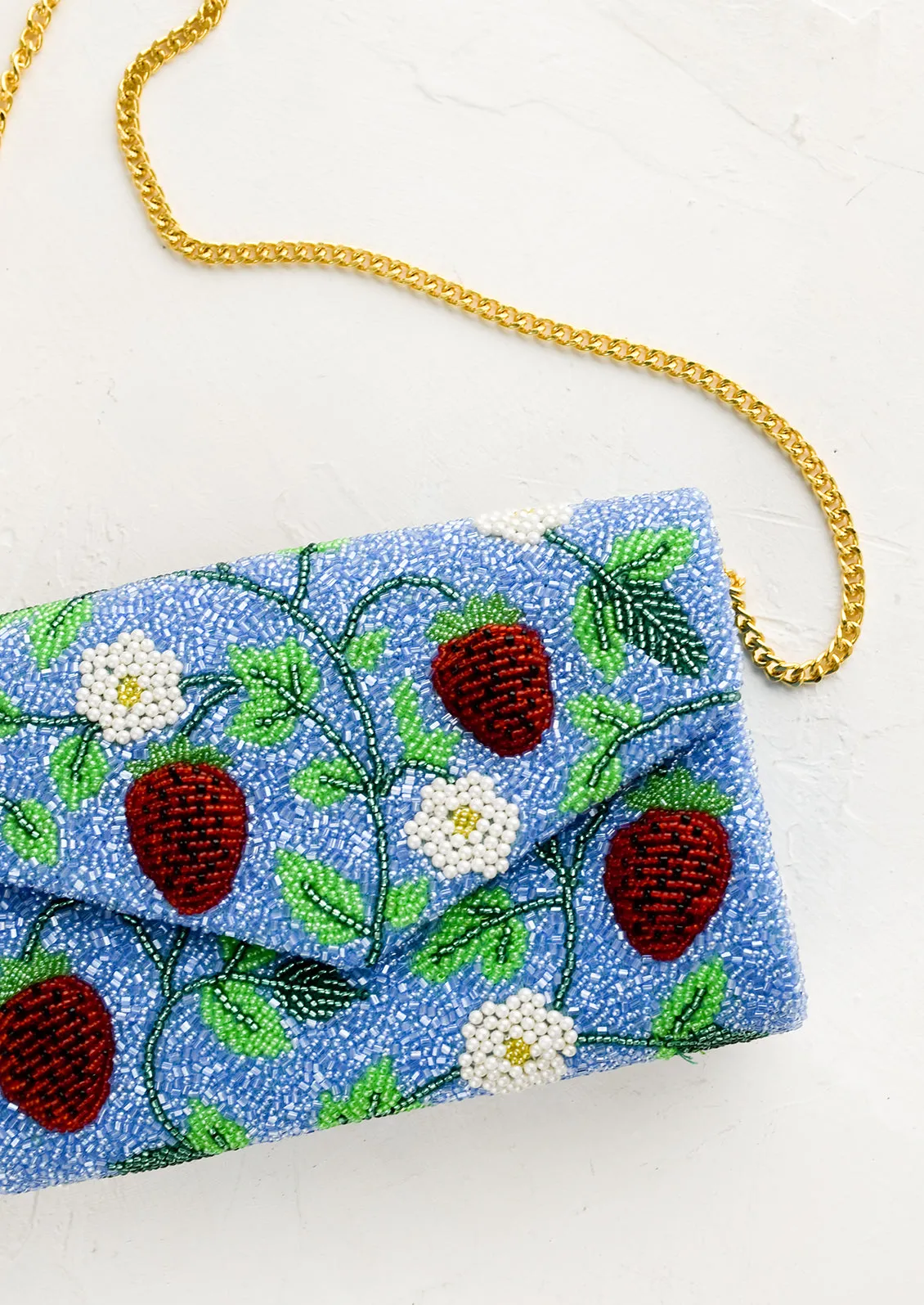 Strawberry Fields Beaded Clutch