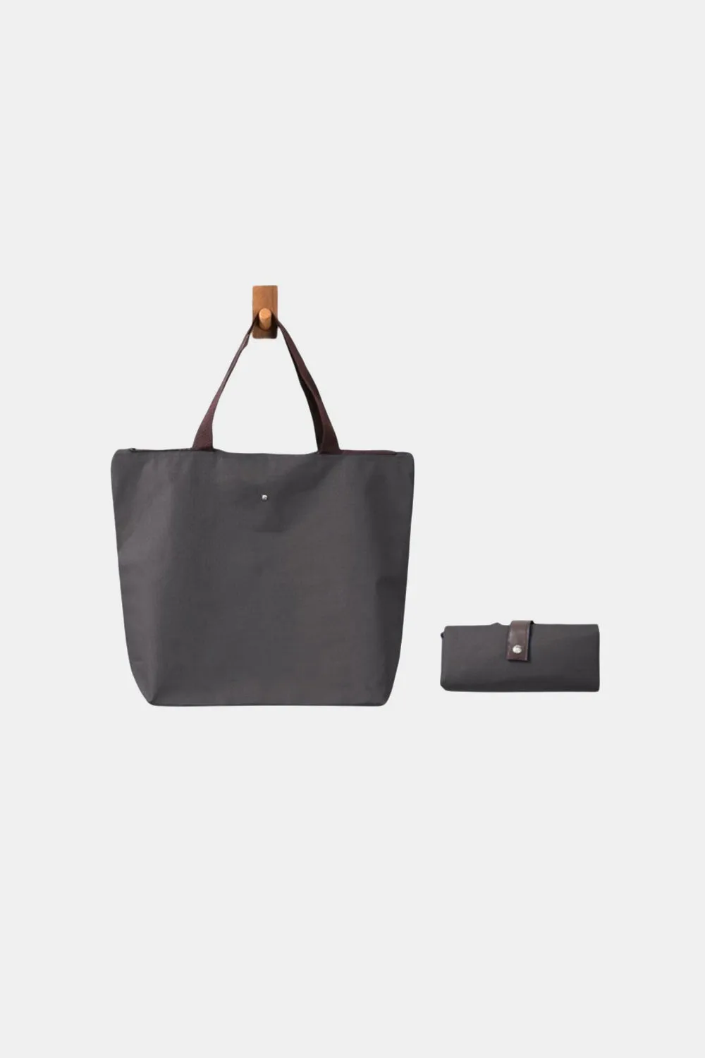 Stuff it in Foldable Oxford Tote Bag - 7 Colors (Black, Brown, Charcoal, Blue, Green, Purple, Ruby)