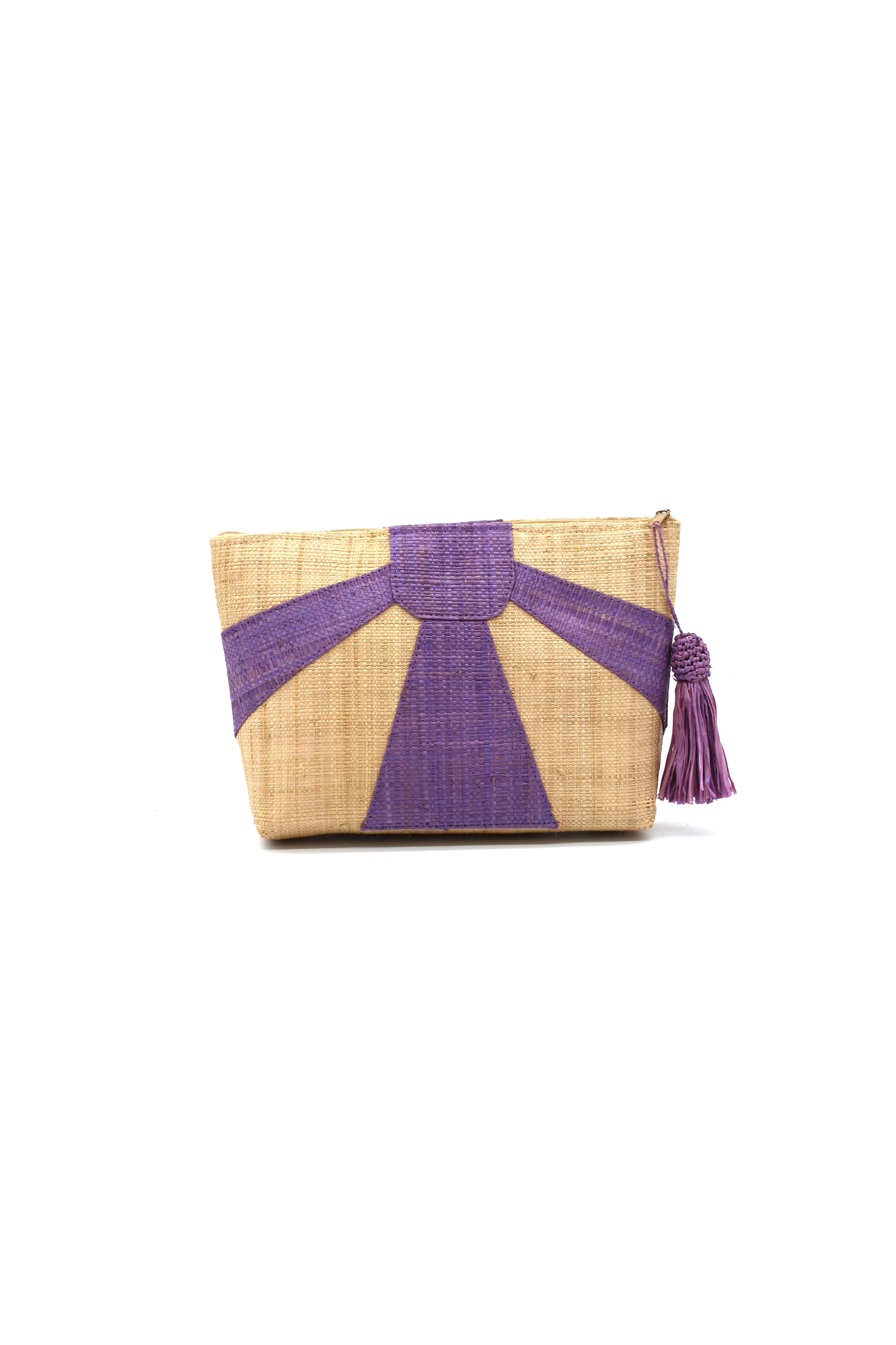 Sunburst Cosmetic Clutch with Tassel Zipper Pull
