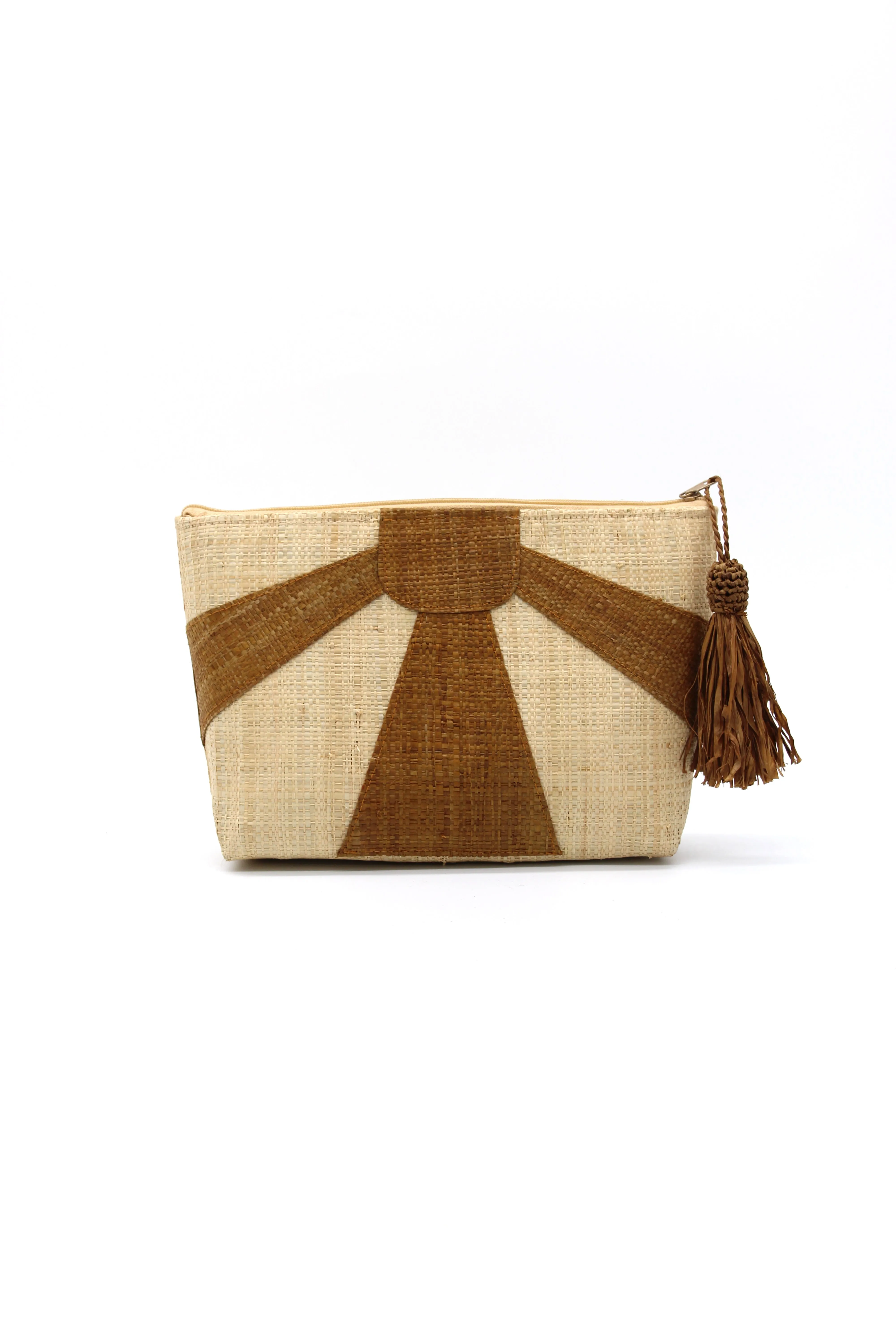 Sunburst Cosmetic Clutch with Tassel Zipper Pull