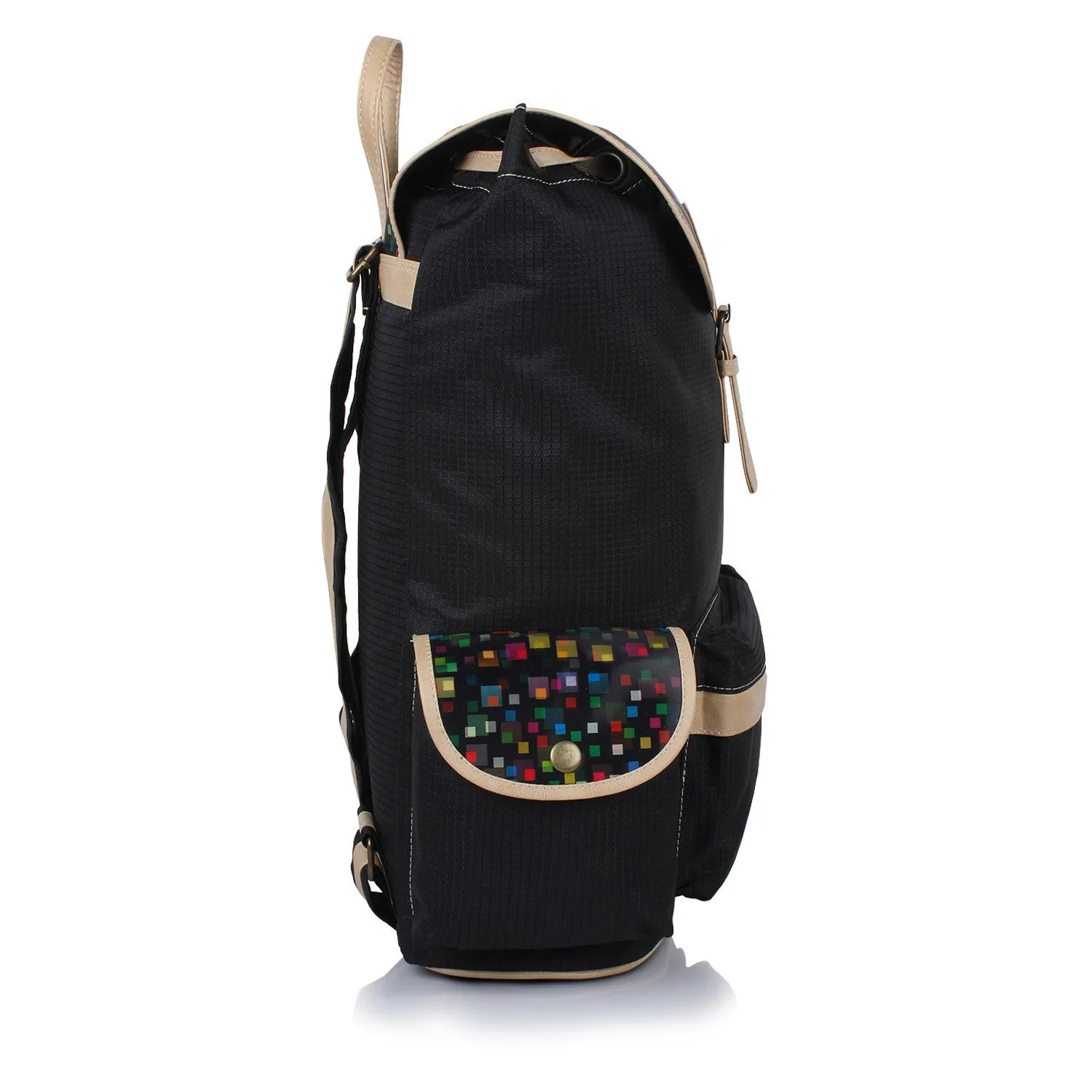 Suntop Dapper 9 25 L Free Size Laptop Backpack(Black & 3d Squares)