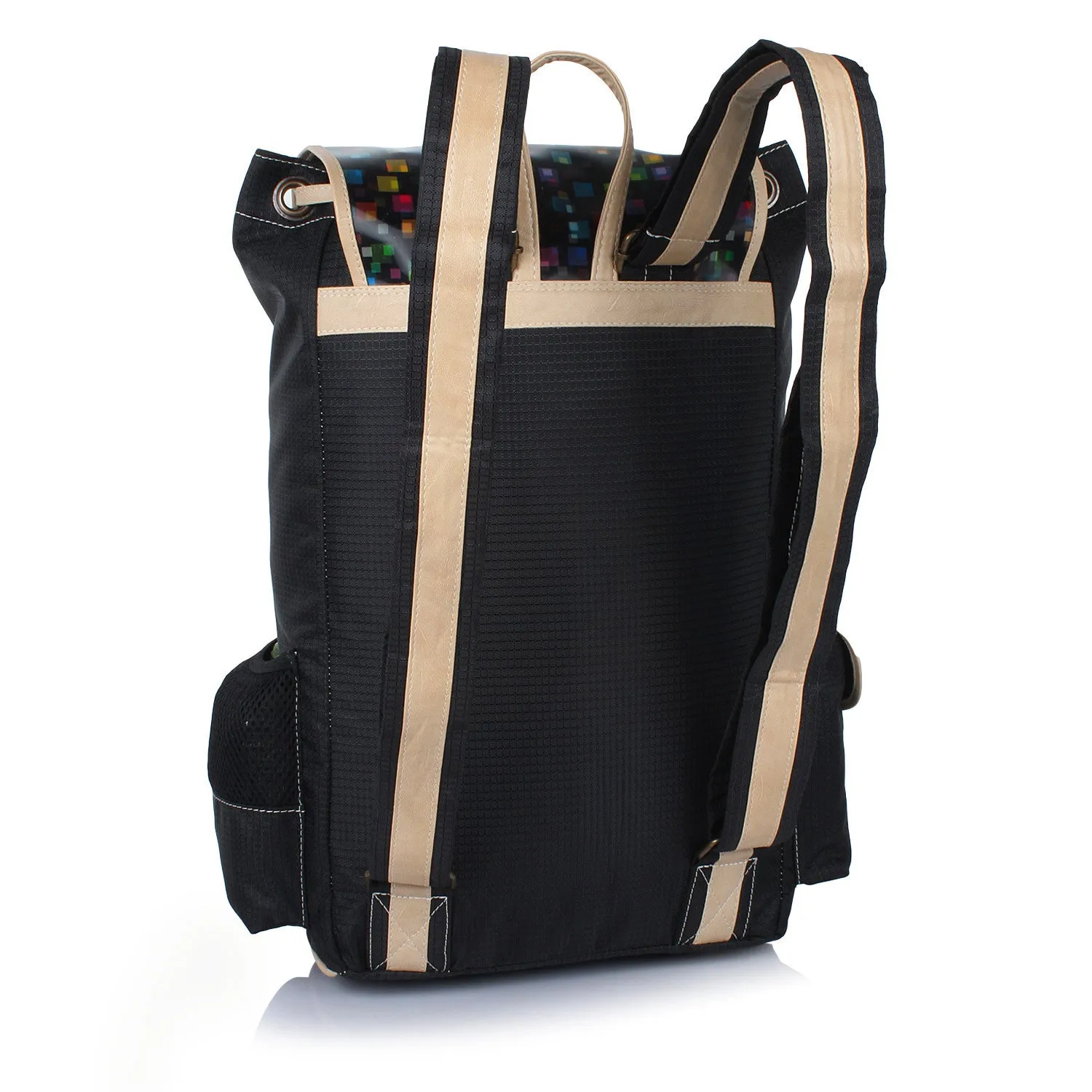 Suntop Dapper 9 25 L Free Size Laptop Backpack(Black & 3d Squares)