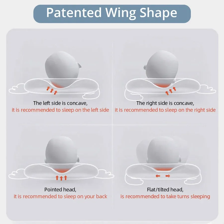 Sunveno Infant Head Shaper Wings Pillow (Blue)
