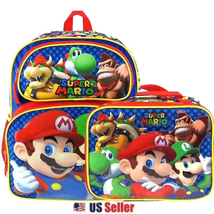 Super Mario 12" 16" Backpack Lunch Bag : Mario Madness