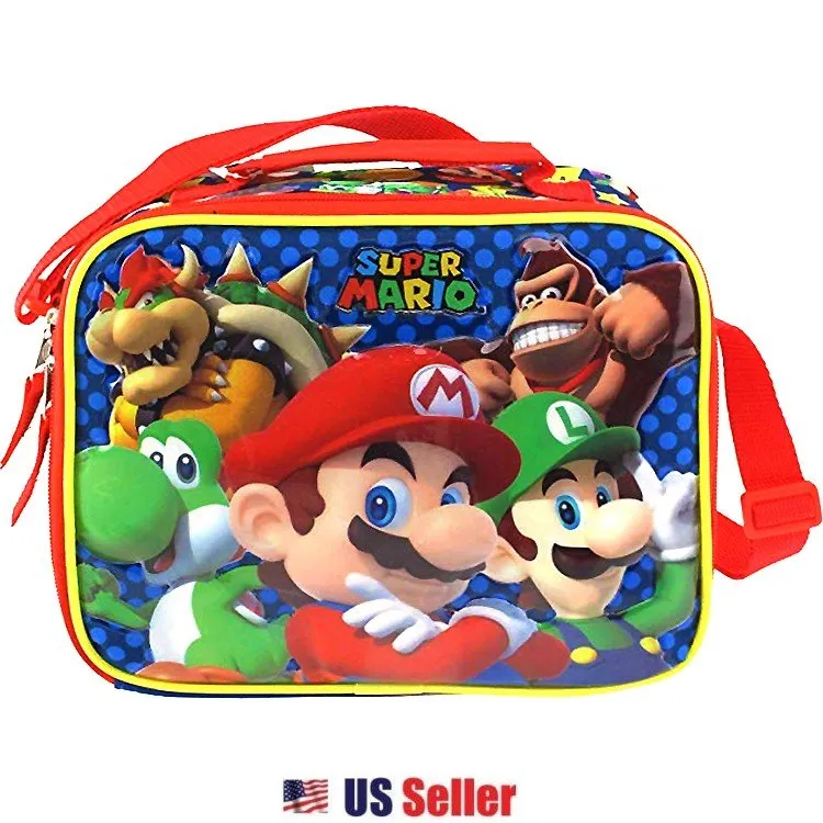 Super Mario 12" 16" Backpack Lunch Bag : Mario Madness
