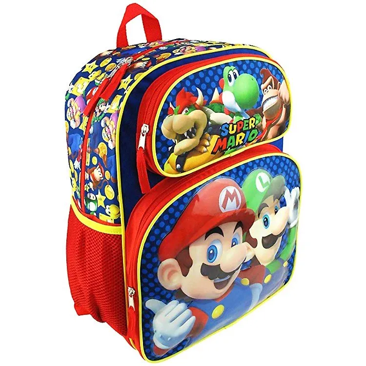 Super Mario 12" 16" Backpack Lunch Bag : Mario Madness