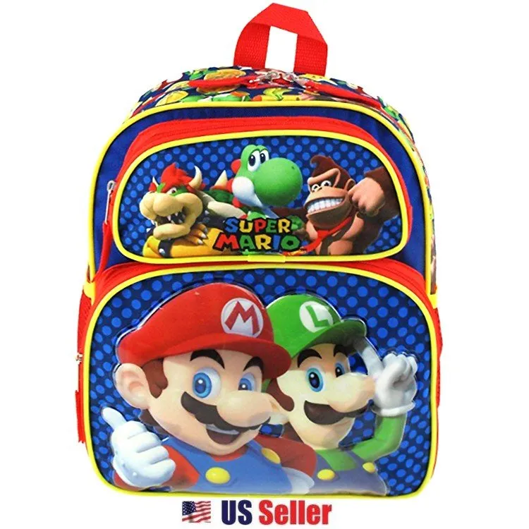 Super Mario 12" 16" Backpack Lunch Bag : Mario Madness
