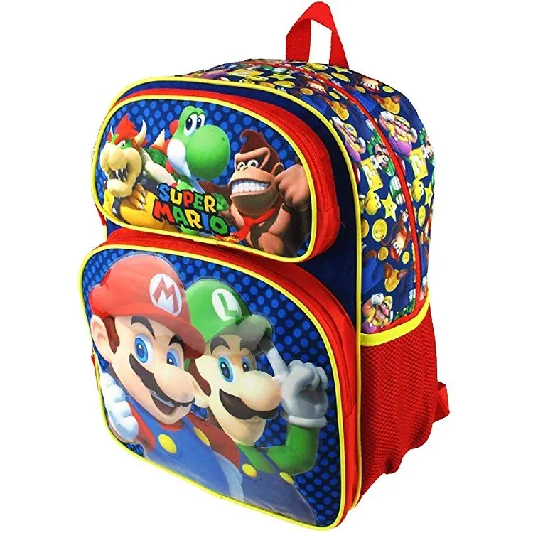 Super Mario 12" 16" Backpack Lunch Bag : Mario Madness