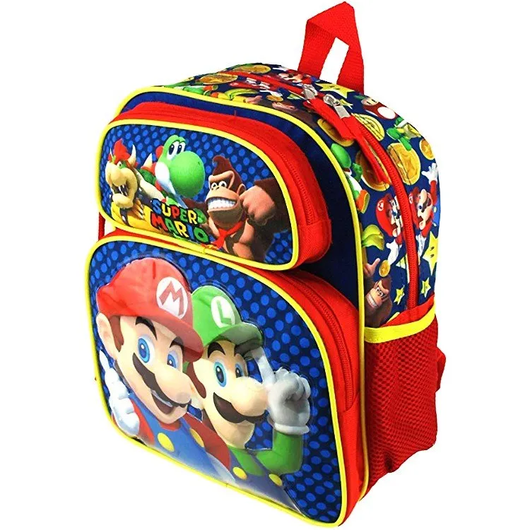 Super Mario 12" 16" Backpack Lunch Bag : Mario Madness