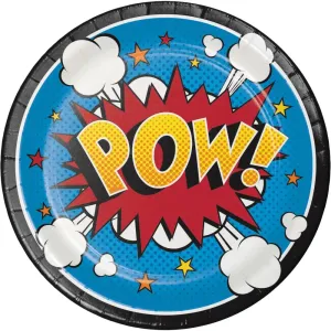 Superhero Slogans Plates - Lunch 8 Pkt