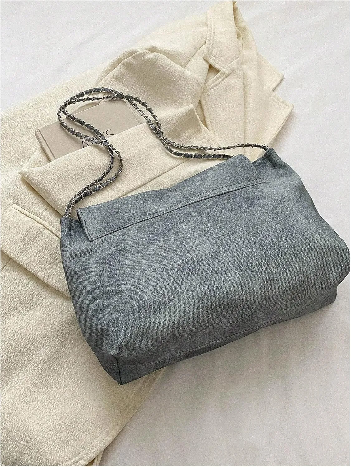 SweatyRocks Women's PU Leather Flap Shoulder Bags Chain Strap Underarm Handbag