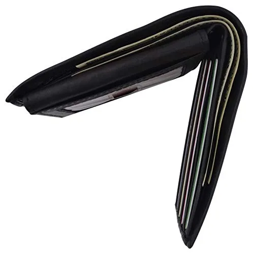 SWISS MARSHALL Full Grain Leather Mens Bifold Wallet RFID Blocking Wallets for Men