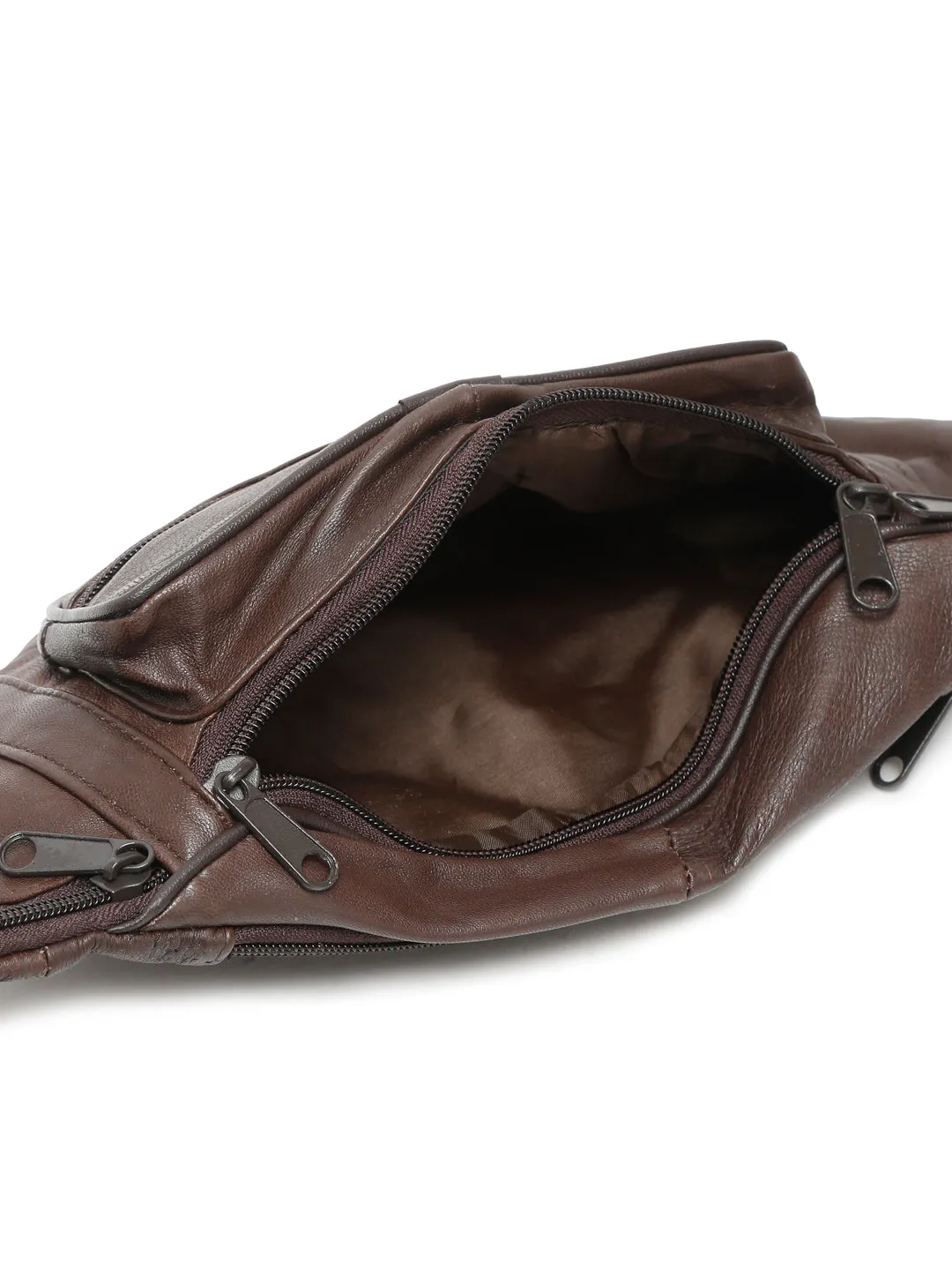 Teakwood Genuine Leather Brown Waist Pouch
