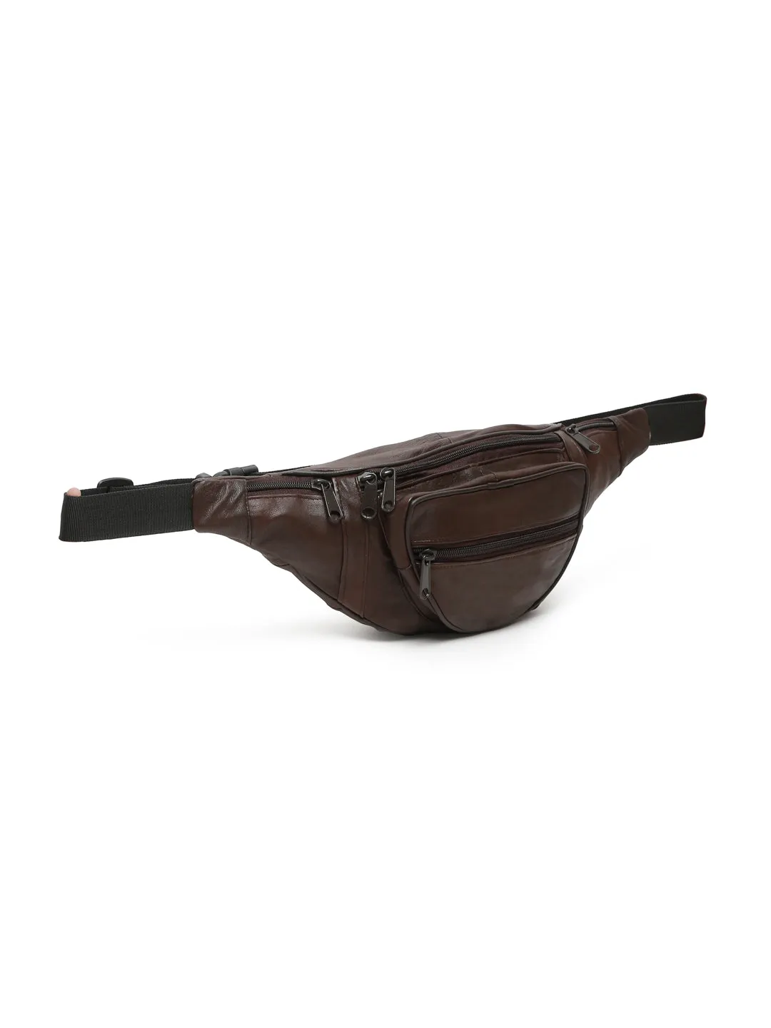Teakwood Genuine Leather Brown Waist Pouch