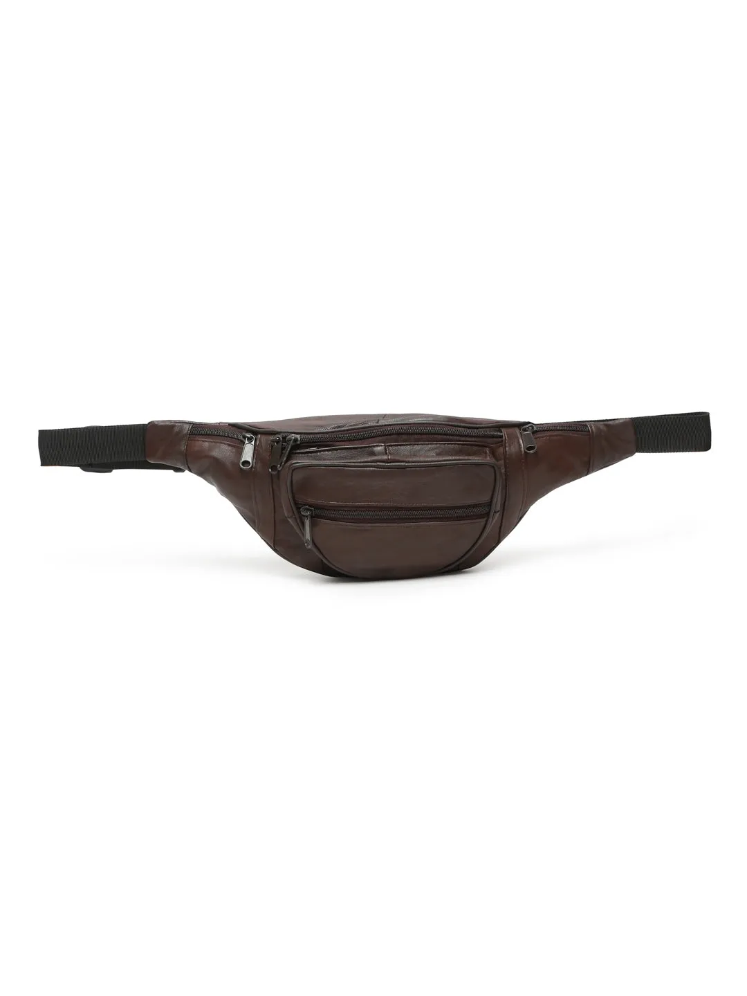 Teakwood Genuine Leather Brown Waist Pouch