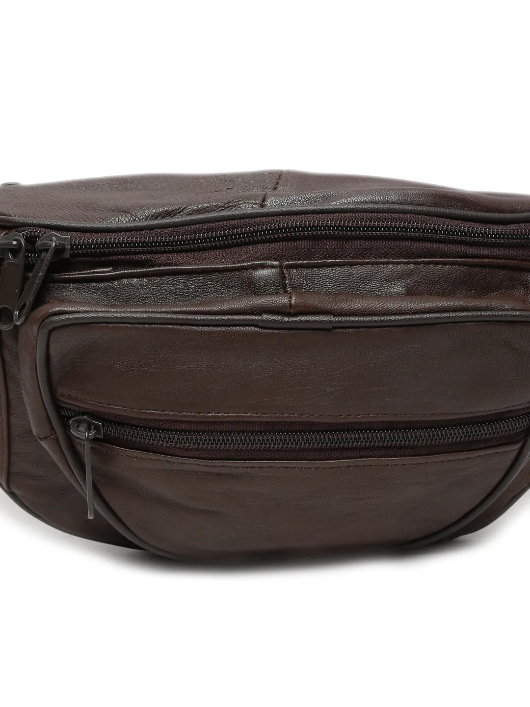 Teakwood Genuine Leather Brown Waist Pouch