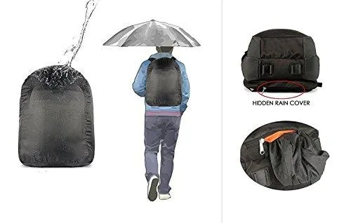 The Clownfish Nation Series 40 litres Bag College Bag,Laptop Bag ,Travel Backpack & Raincover for Backpacks,Black
