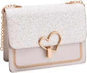 The Version Chain Bags With Lock Is Fashionable Simple And Versatile One Shoulder Crossbody Bag Luxury (White, One Size)