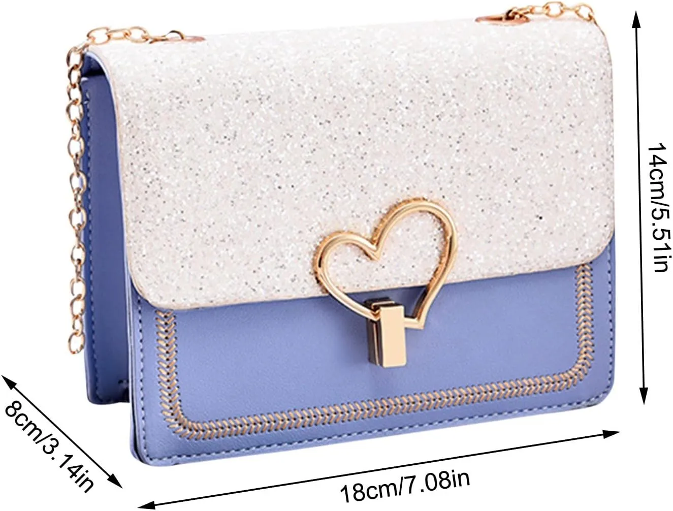 The Version Chain Bags With Lock Is Fashionable Simple And Versatile One Shoulder Crossbody Bag Luxury (White, One Size)