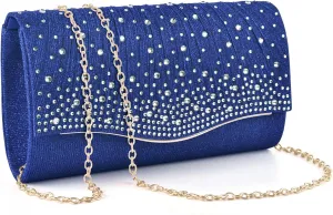 TINDTOP Clutch Purses for Women, Formal Evening Bags Suede Shoulder Envelope Party Handbags Wedding Cocktail Prom Clutches